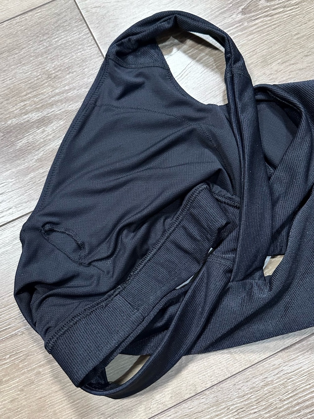 All In Motion Cross Front Ribbed Halter Strap Sports Bra - Picture 8 of 11